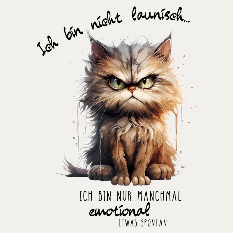 Grimmige Katze im Aquarellstil
