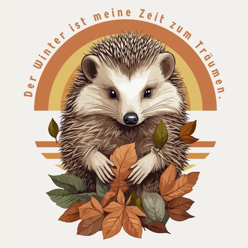 Hérisson mignon dans un tas de feuilles