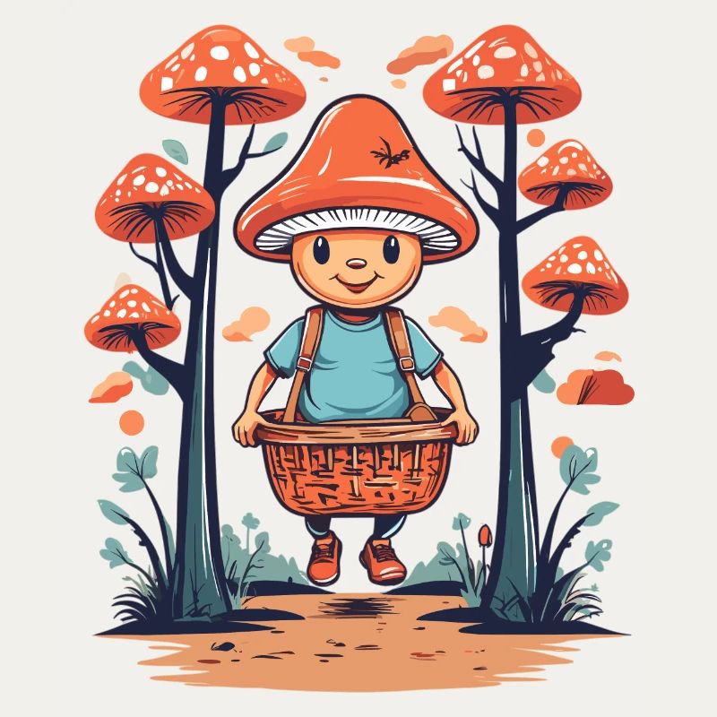 Cueilleur de champignons mignon