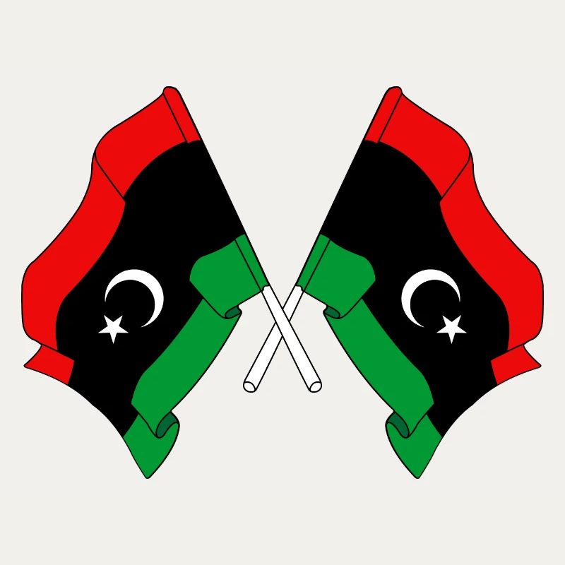 Two flags Libya