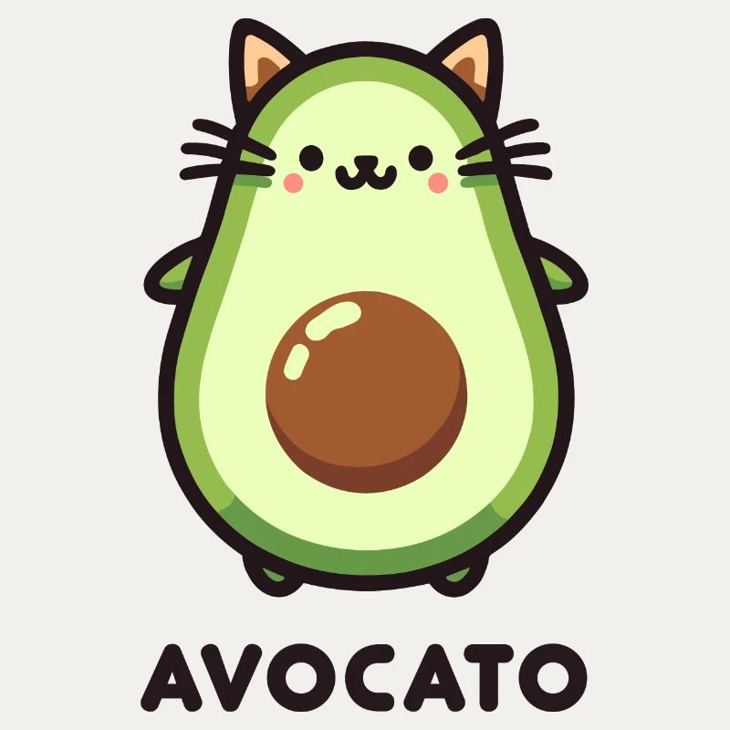 Mignon Avocato Chat Ami Jeu De Jeu Conception