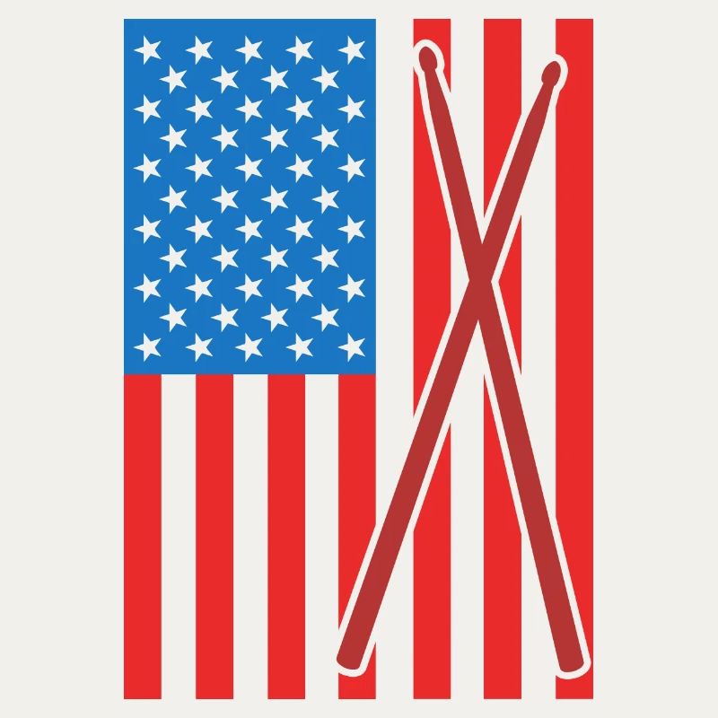 Patriotic U.S. drummer