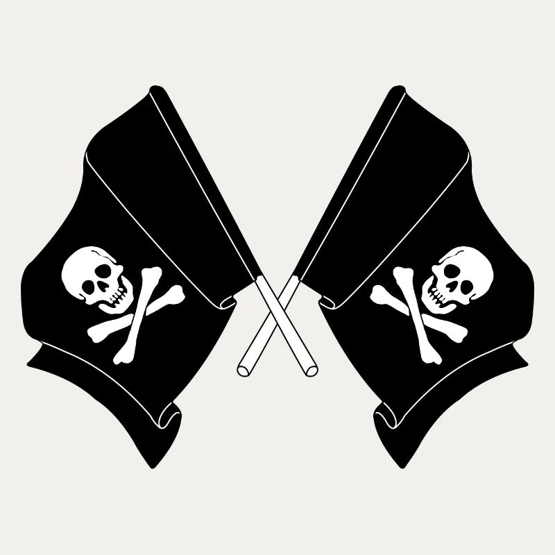Deux drapeaux croisés de pirates