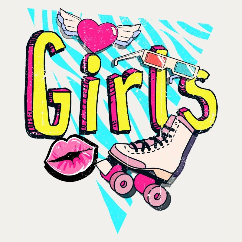 Mädchen Retro Roller Pop Art