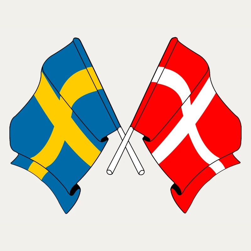 Drapeau de la Suède, drapeau du Danemark