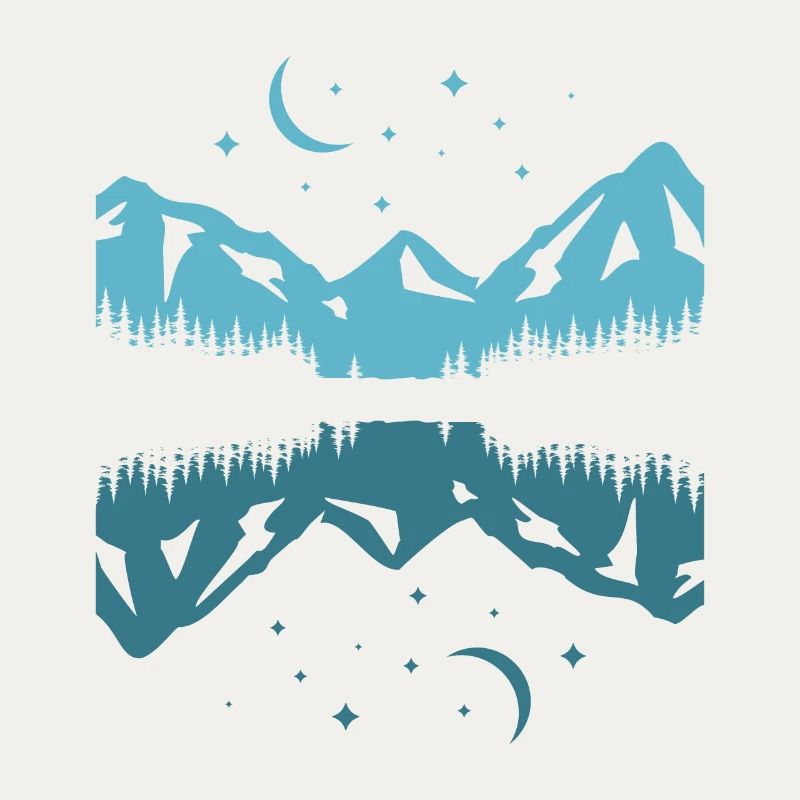 Moonlit Mountain Reflection