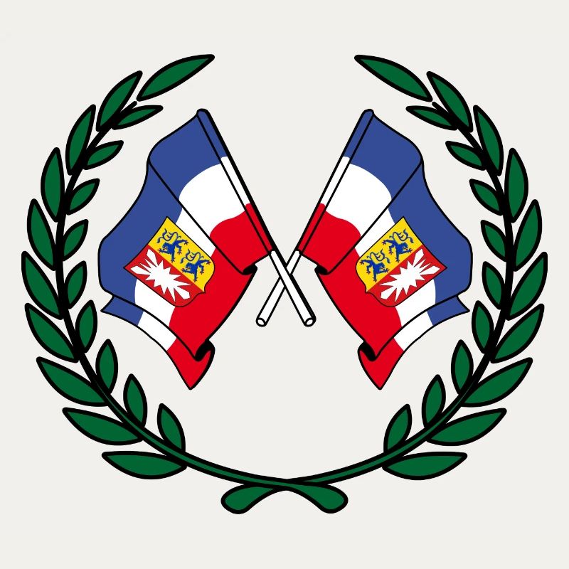 Flags Schleswig Holstein laurel wreath