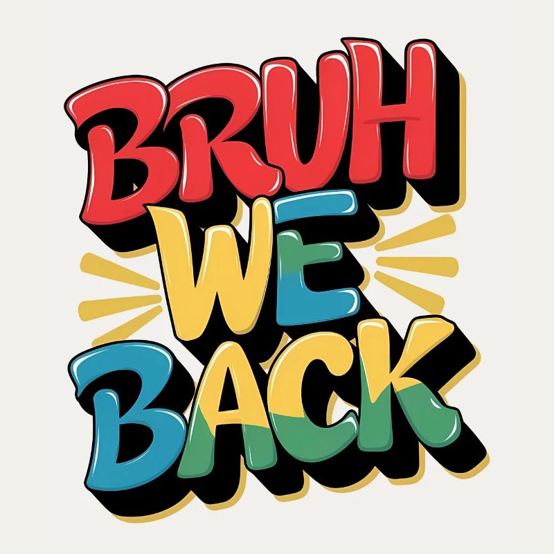 Cheerful recurring design with colorful text