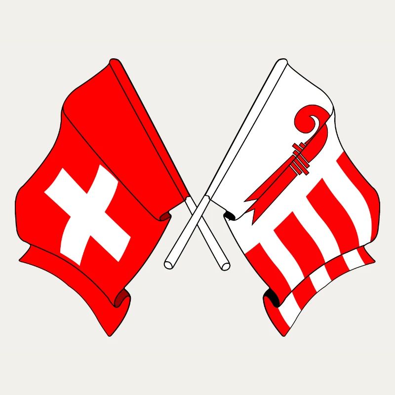 Drapeau de la Suisse et drapeau du Jura