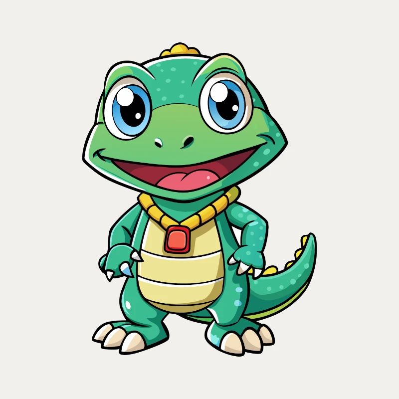 Monitor Eidechse Cartoon Figur Kawaii Clipart