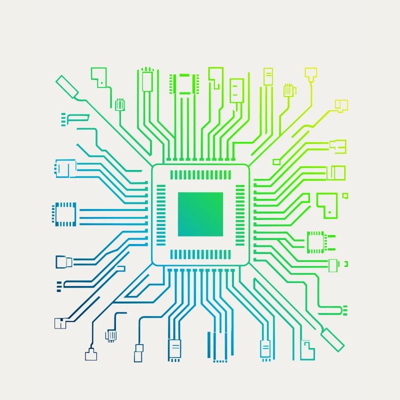 Bunte Computerplatine Tech Electronic