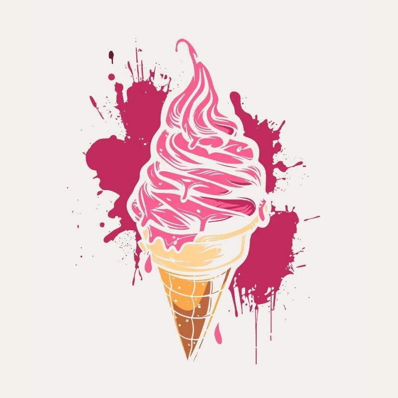 Crème glacée molle éclaboussures de couleur