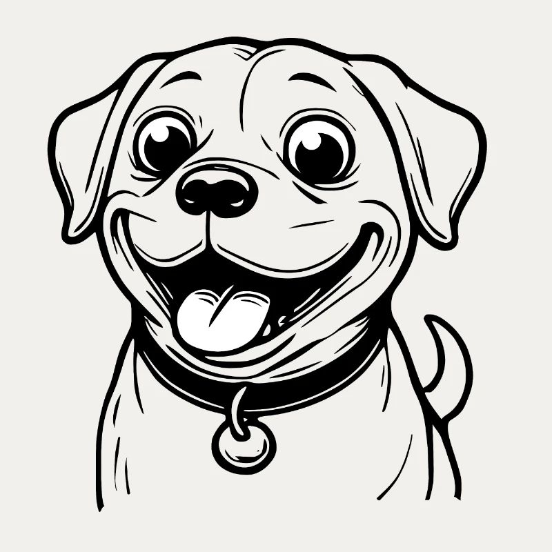 Image de la tête d’un chien joyeux
