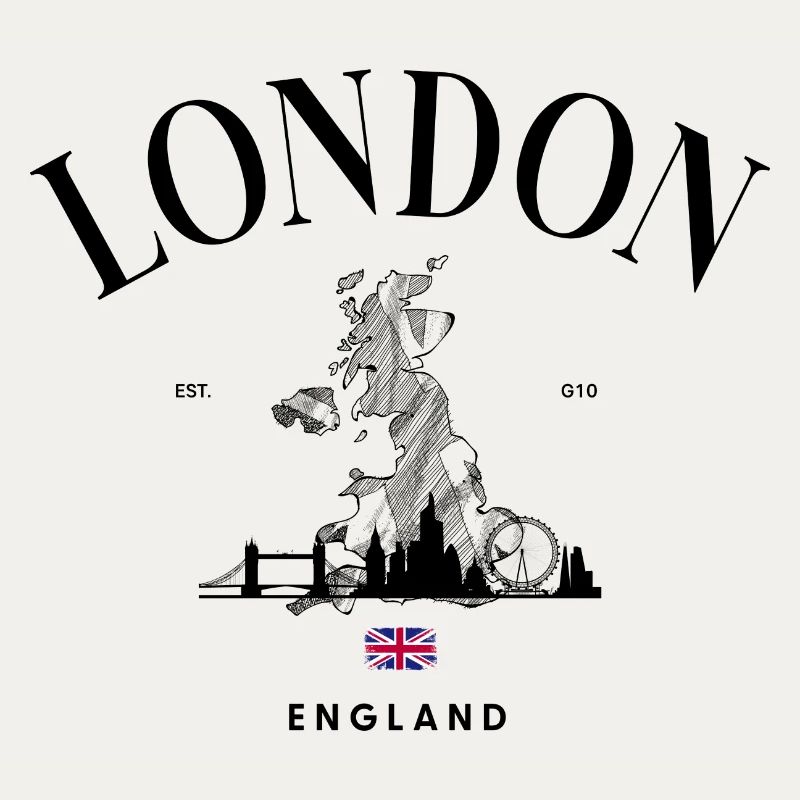 Tiny Union Jack Accent on Black