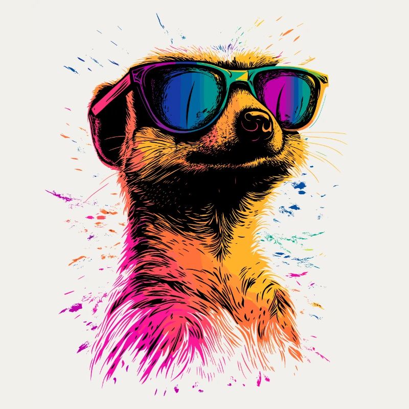 Erdmännchen Sonnenbrille Bunt Süßes Erdmännchen