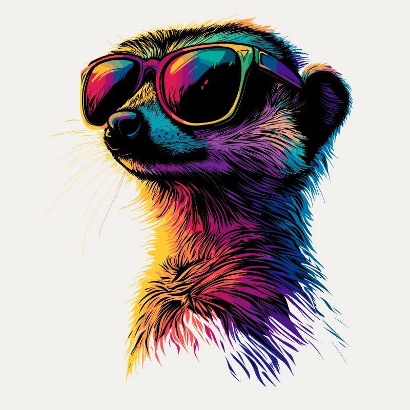 Erdmännchen Sonnenbrille Bunt Süßes Erdmännchen