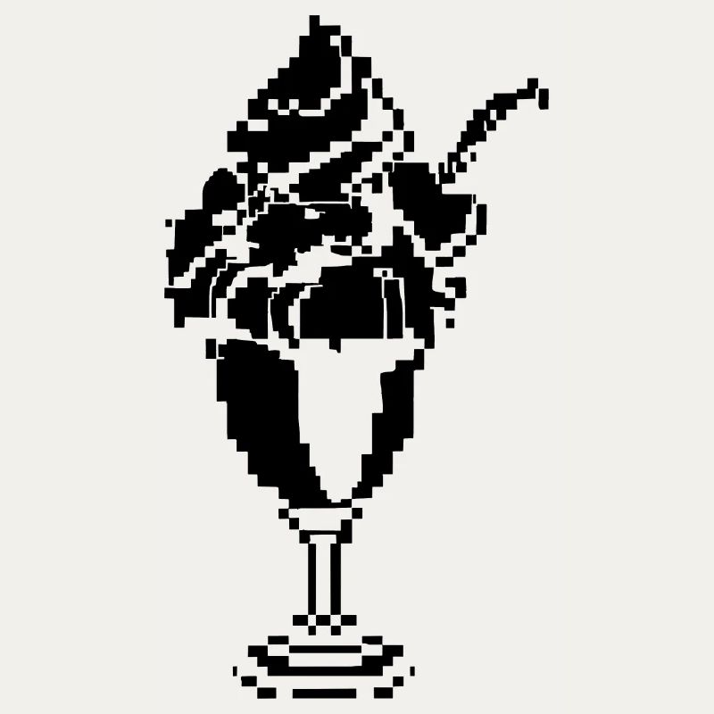 Sundae à la crème glacée pixels