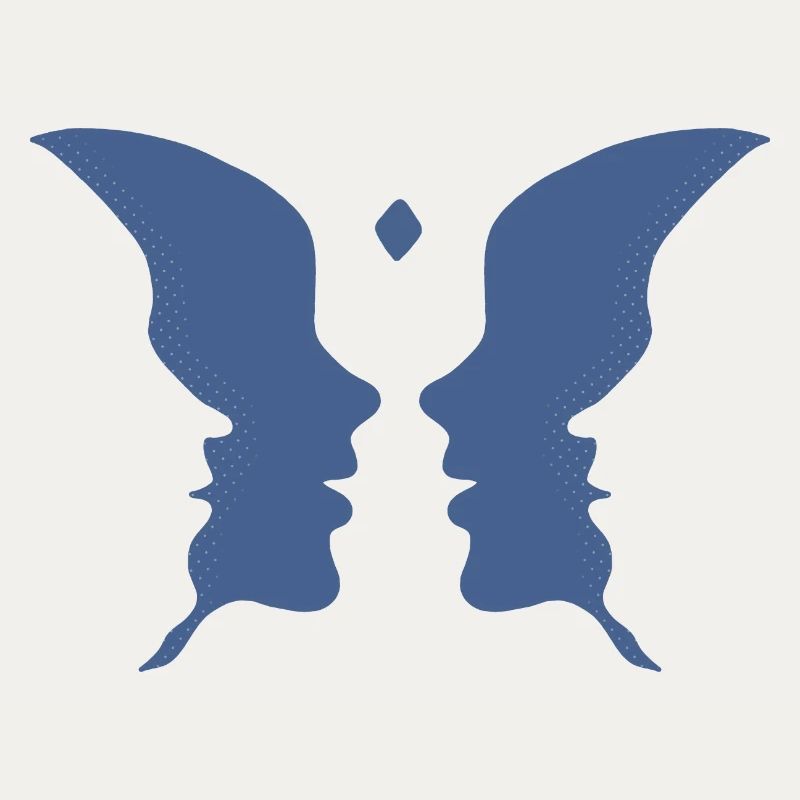 Küssende Gesichter oder ein Schmetterling