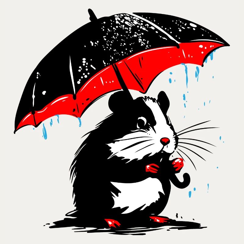 Hamster with umbrella – dirty weather