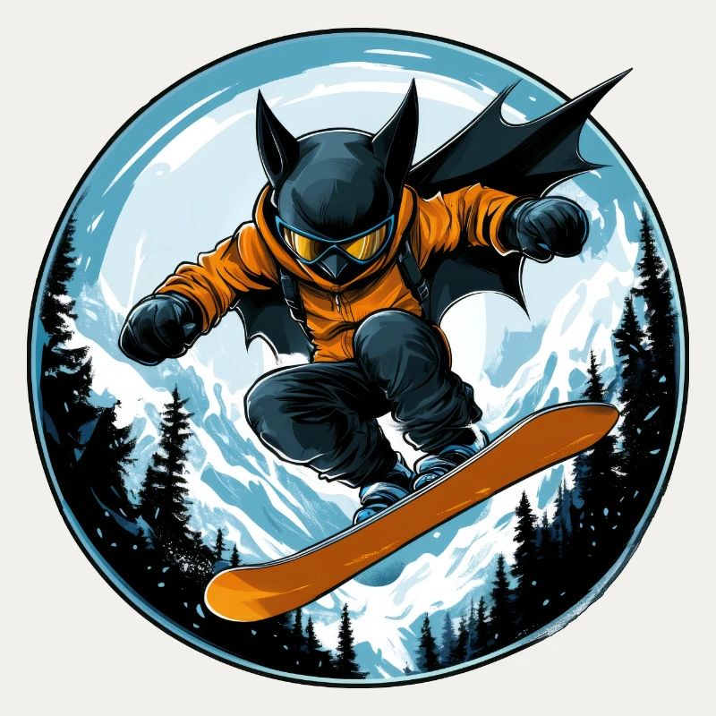 Fledermaus Snowboarder