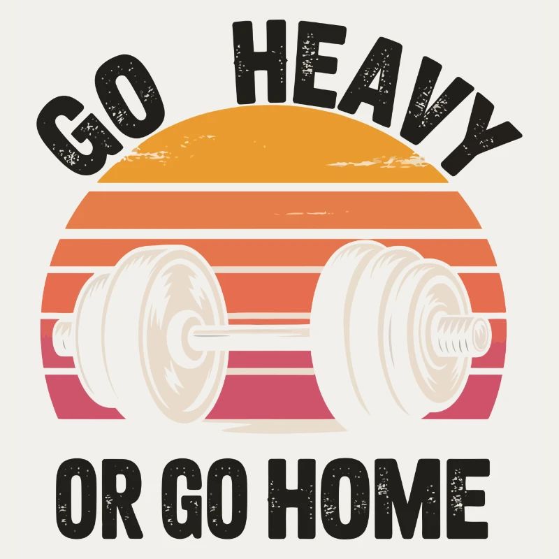 Go Heavy oder Go Home Retro Langhantel