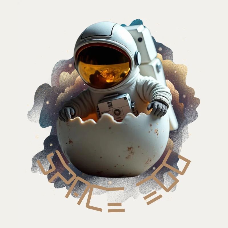 Astronaut in eggshell