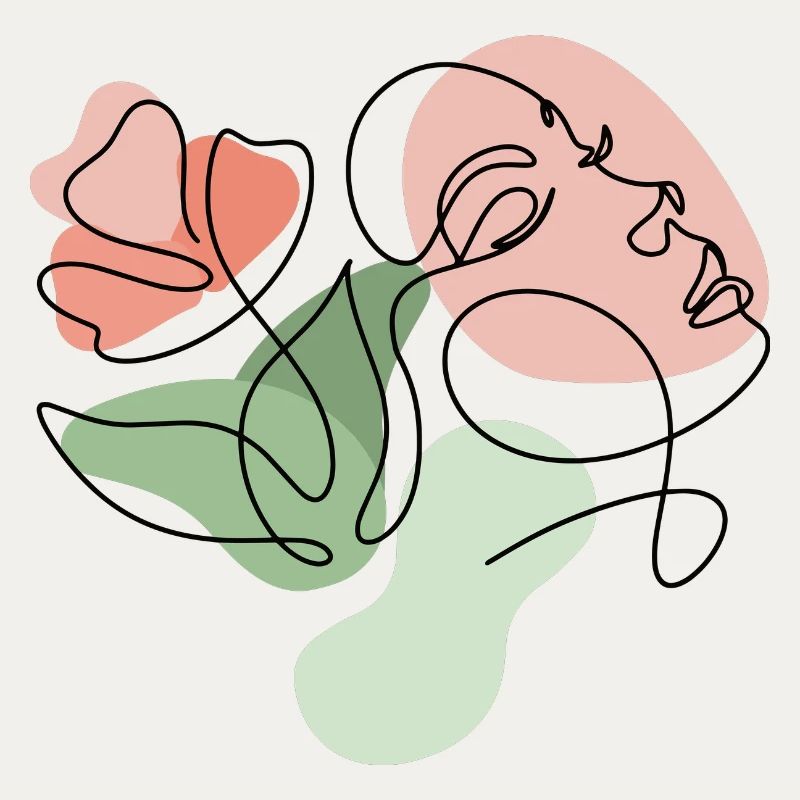 Minimalistisches Blumen-Liniendesign
