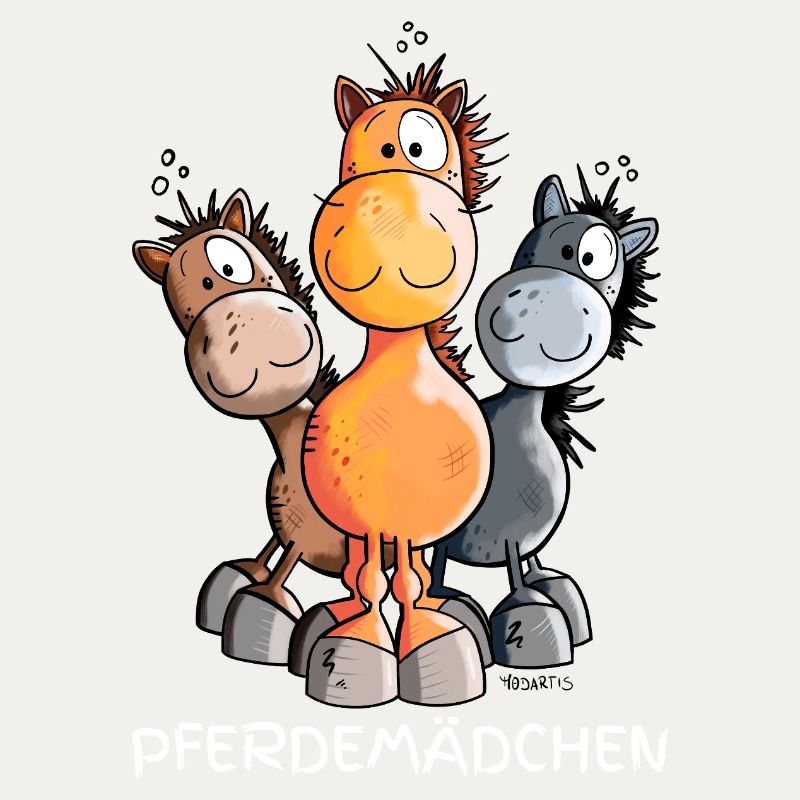Pferdemädchen Pferde Cartoon