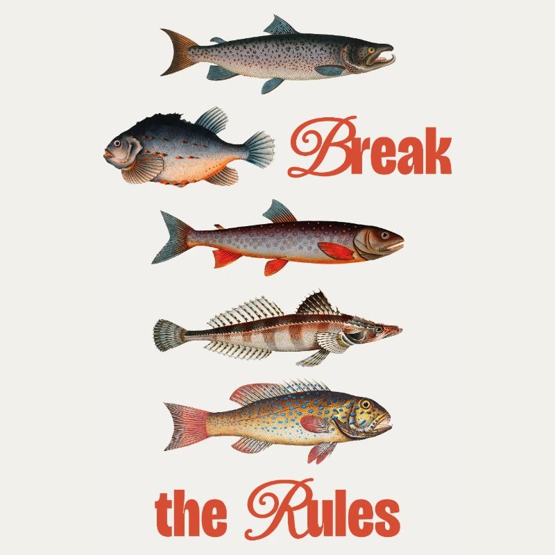 Break the Rules – Retro Fish Art