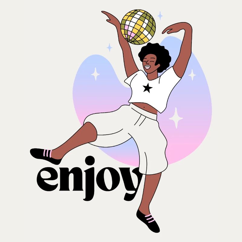 Disco Dancing Empreinte digitale Illustration