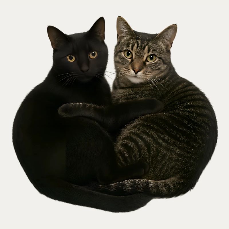 Two cats cuddling