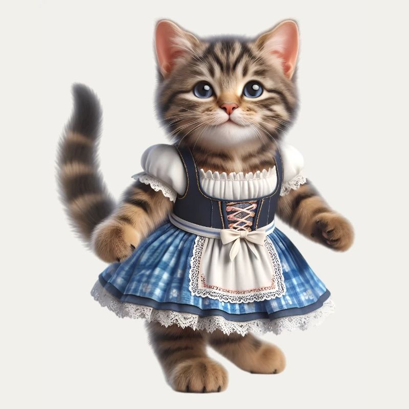Mignon petit chat en dirndl