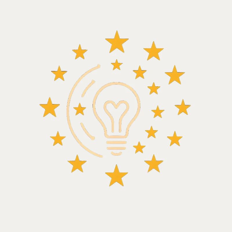 Creative light bulb with star wreath