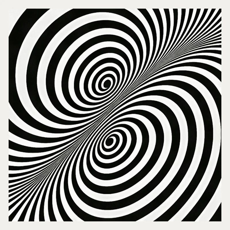 Optical Illusion Spiral Pattern in Black and White