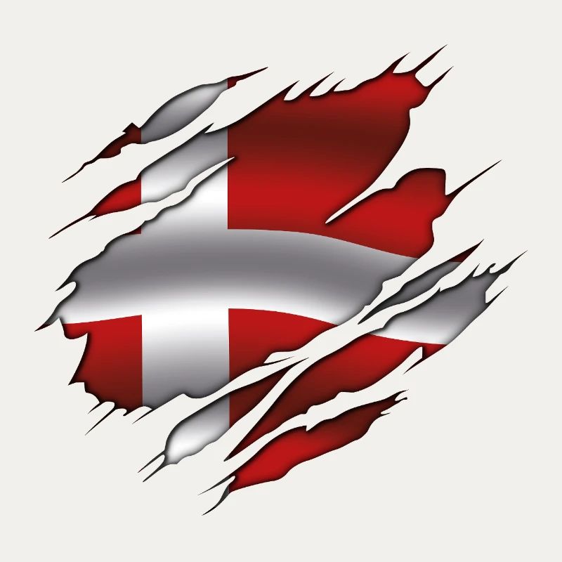 Drapeau du Danemark - Danemark - Drapeau déchiré