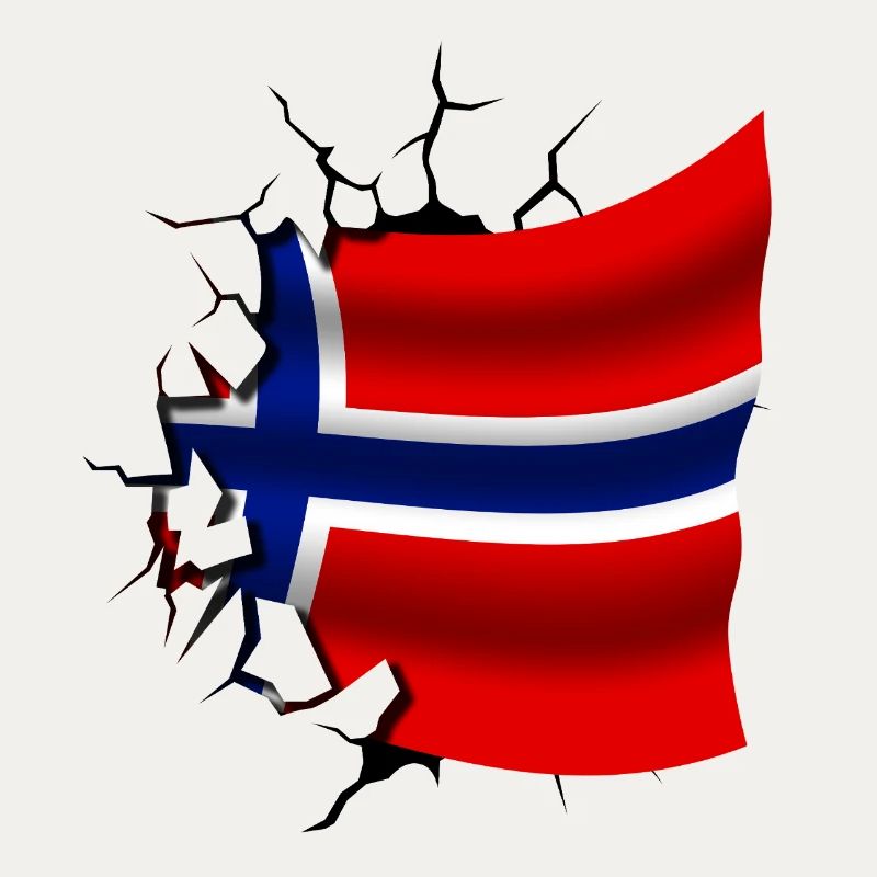 Drapeau de la Norvège - Norvège - Drapeau Broken Design