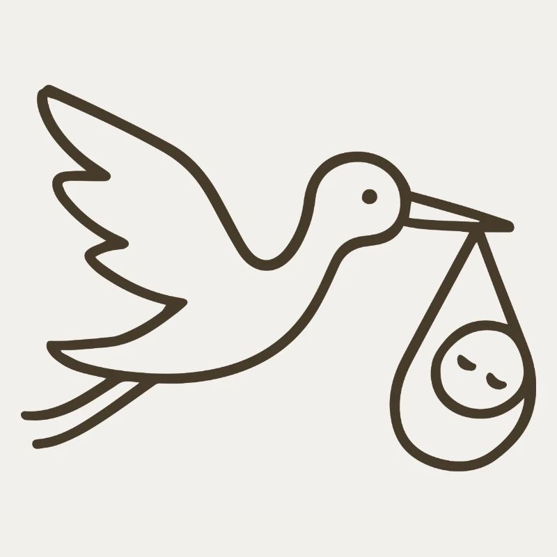 Cigogne avec bébé enfant - Arrivée minimale de bébé