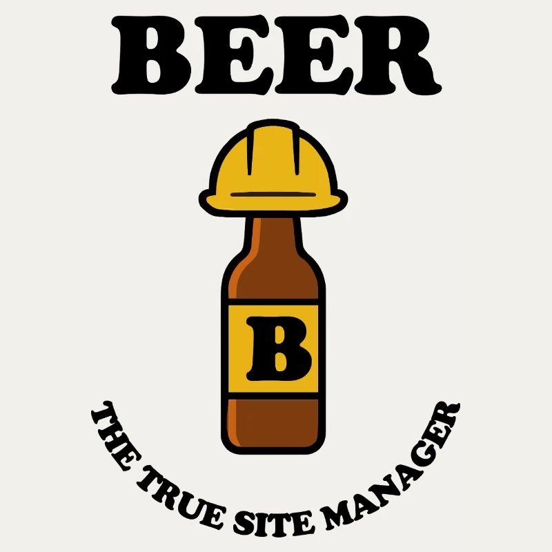 Beer bottle with construction helmet