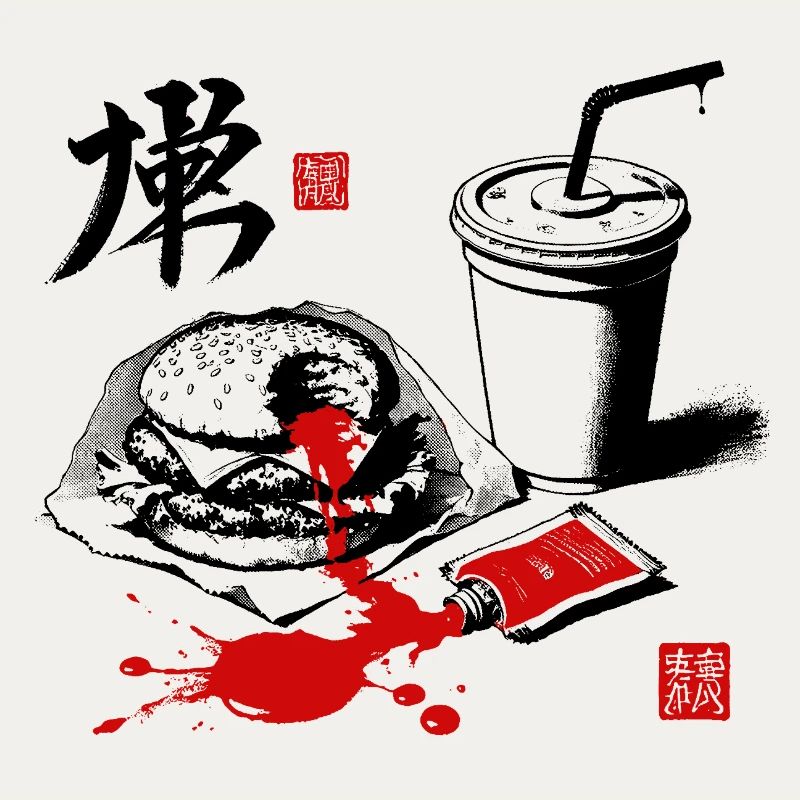 Blood Ink Calligraphy Expression