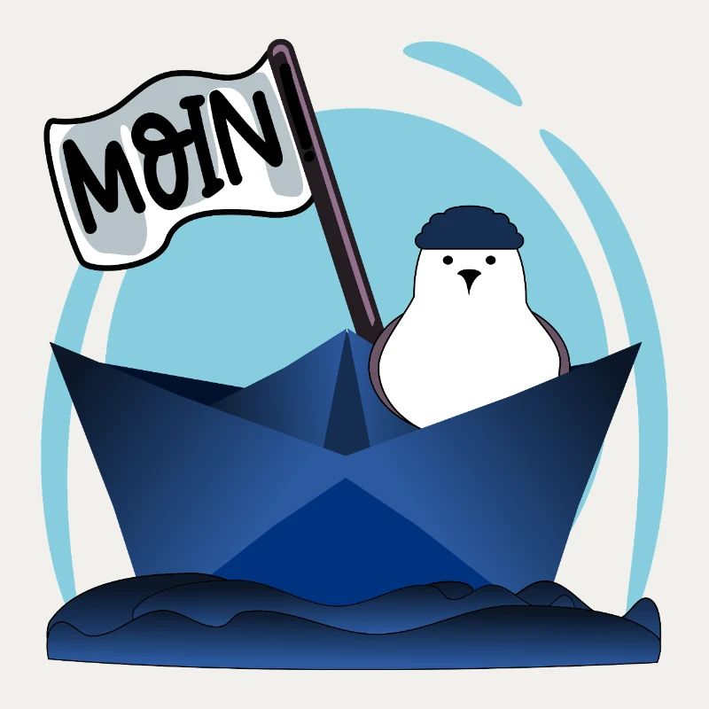 PAPIERBOOT MOIN PAPIERSCHIFF MÖWE