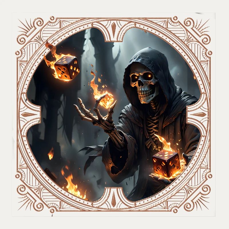 Skeleton Dice Magic and Fire