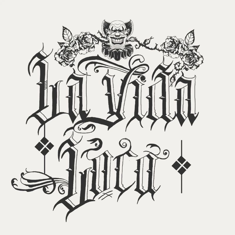 Retro Gothic Text with Clown Motif