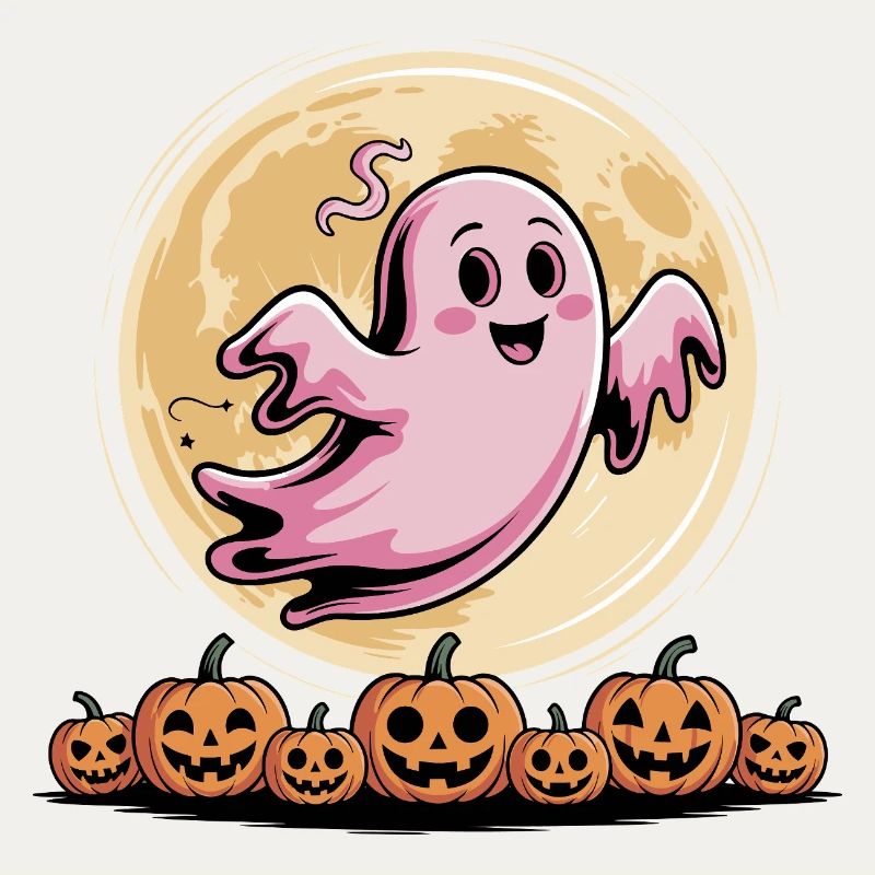 Pink Ghost Halloween Brustkrebs Bewusstsein