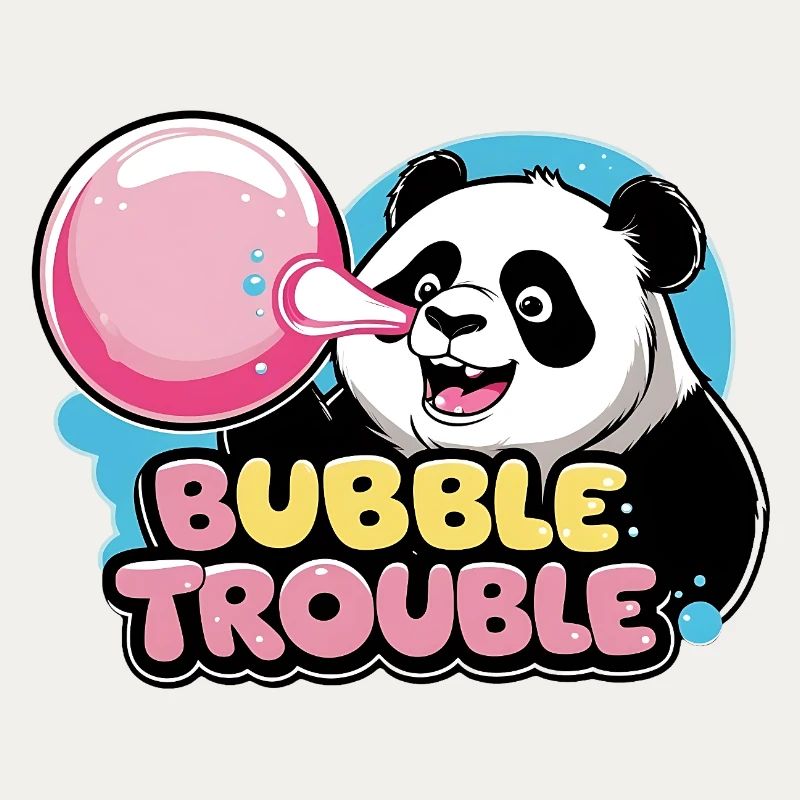 Panda mignon avec chewing-gum