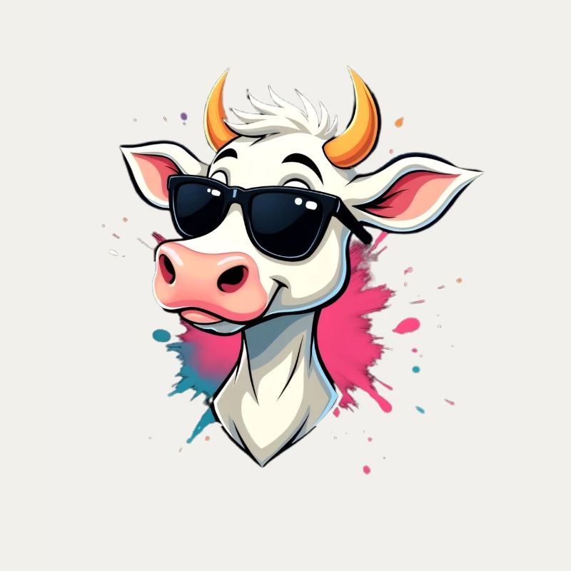 Se détendre avec des lunettes de soleil vache