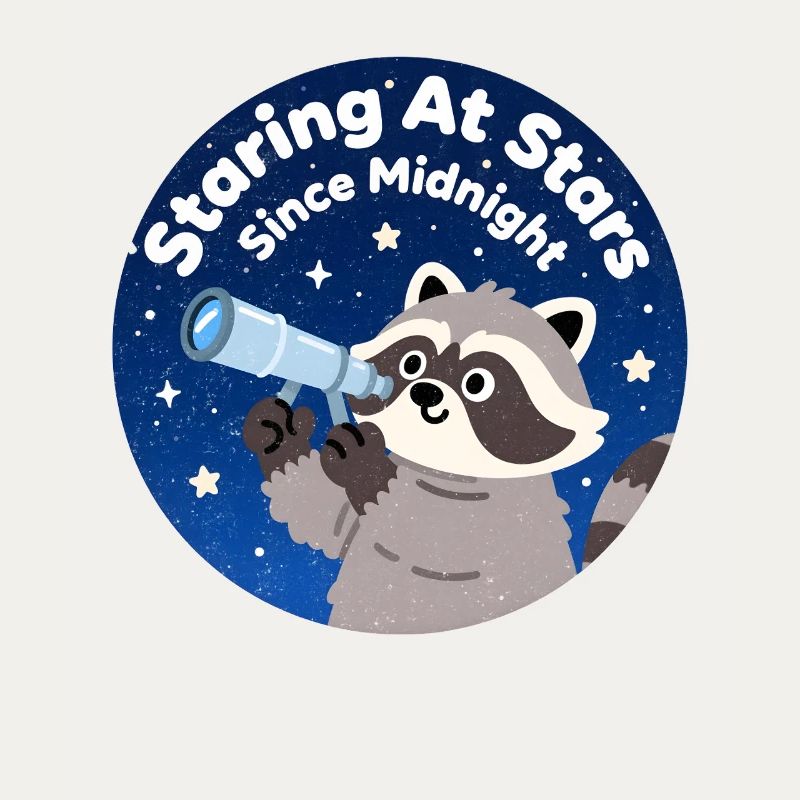 Night bear with telescope