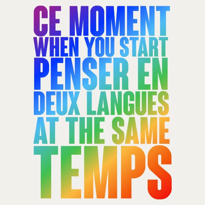 Multilingual thinking motif in color gradient