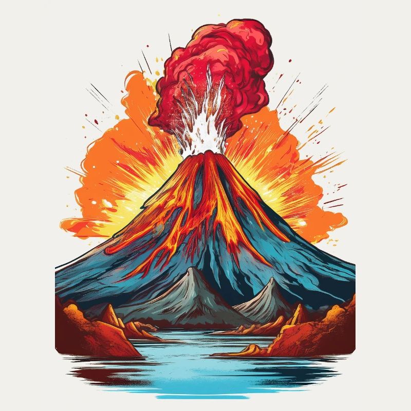 Vulkanausbruch mit Lavafluss