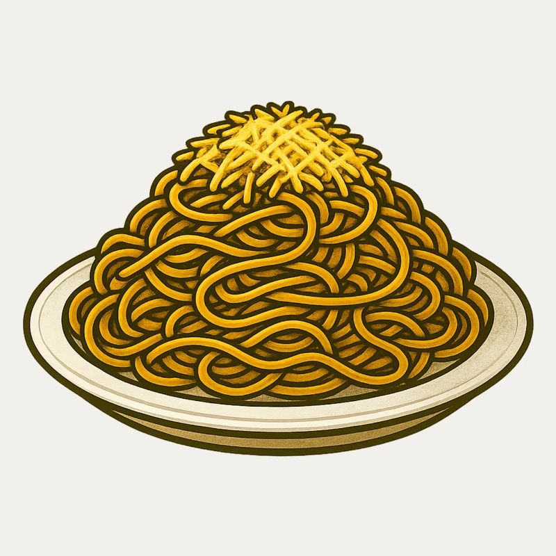 Spaghetti mit Käse Illustration