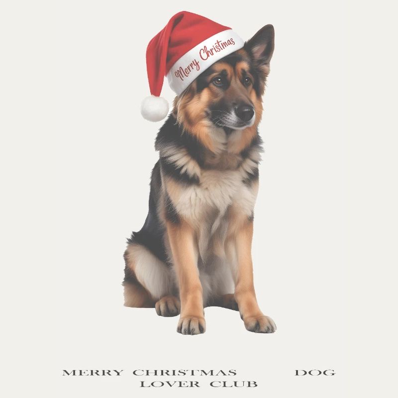 German Shepherd Christmas Hat